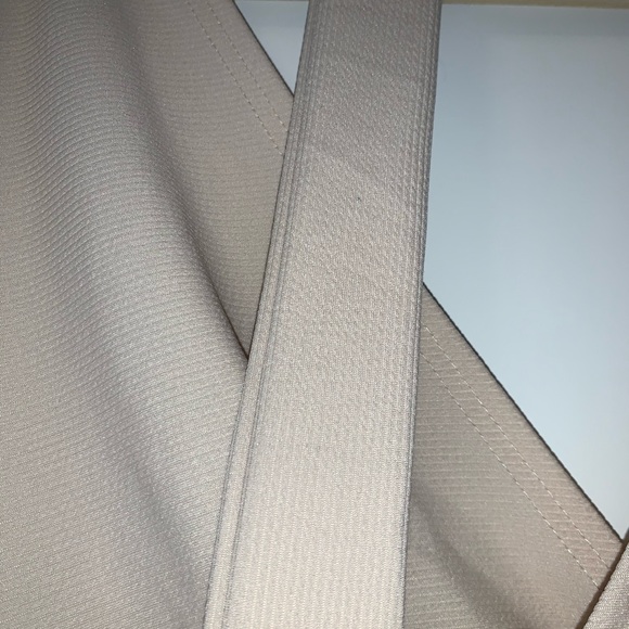 Long Sleeve V Neck Open Back Blouse Tan - Picture 3 of 9